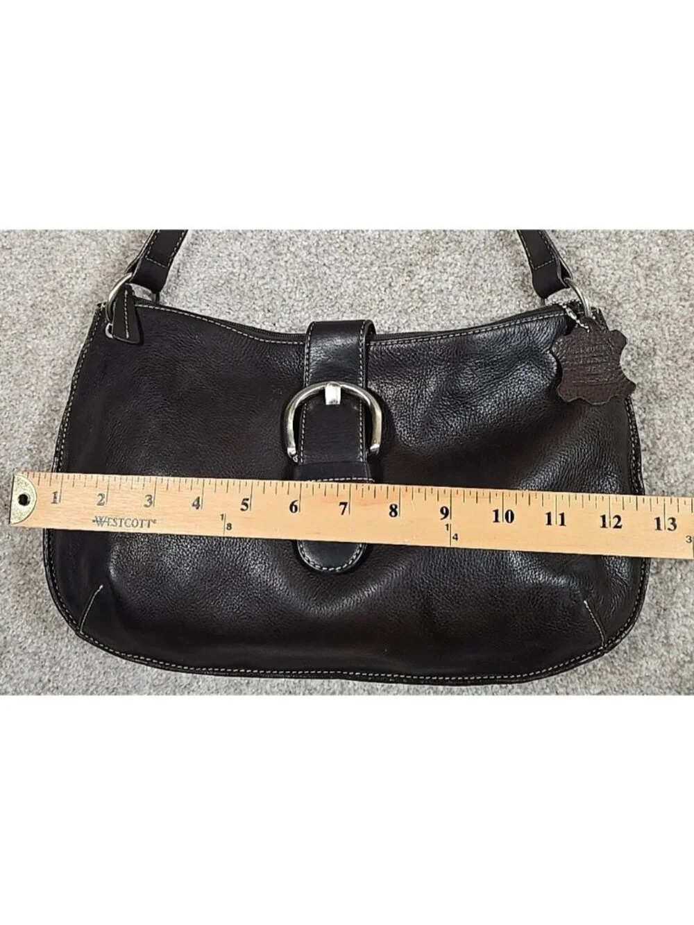 Valerie Stevens Brown Leather Shoulder Bag Handbag Classy Design Medium Size